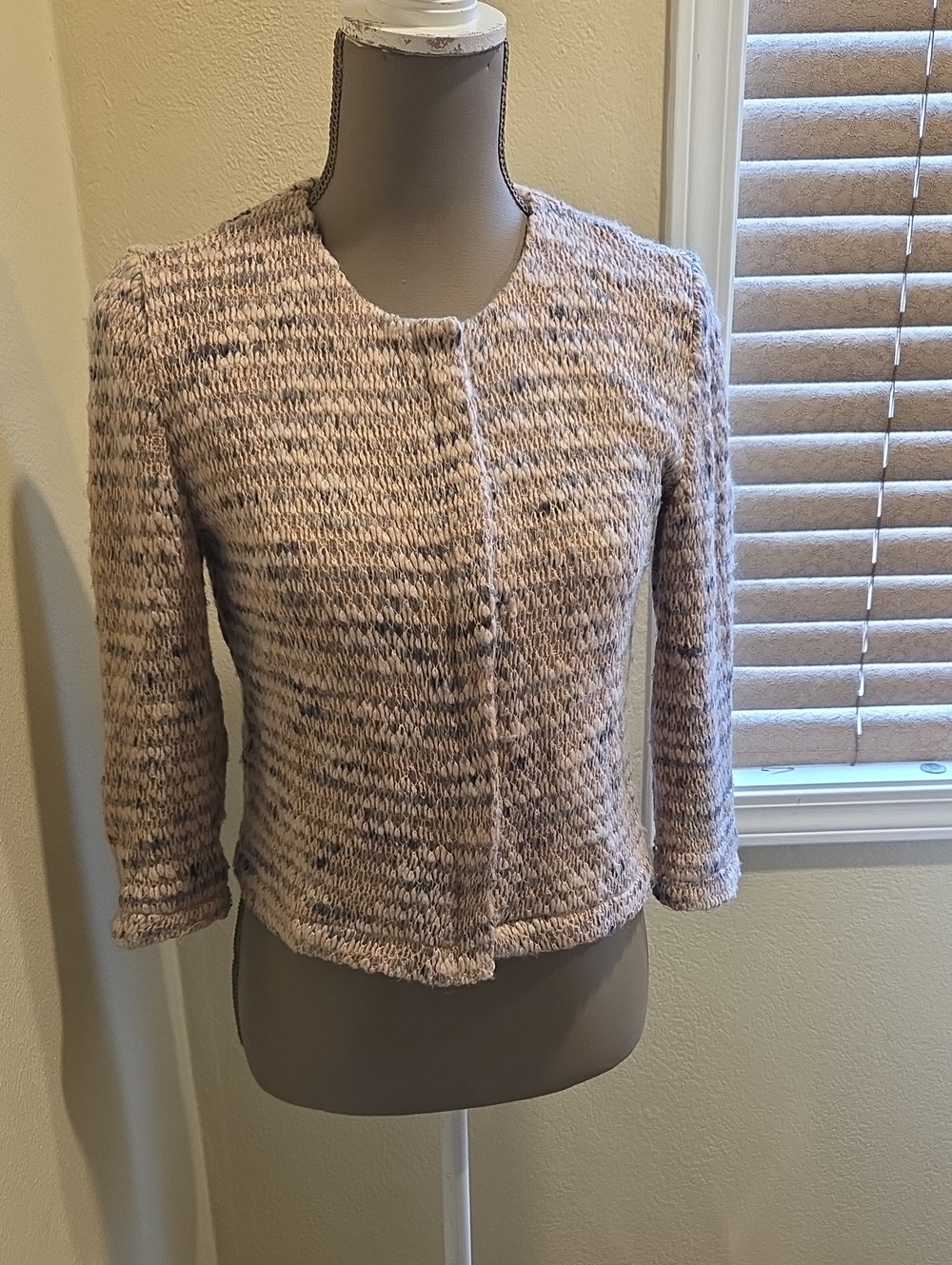 Anthropologie Elodie Chunky Knit Crewneck Women's Sweater - Blush Heather
